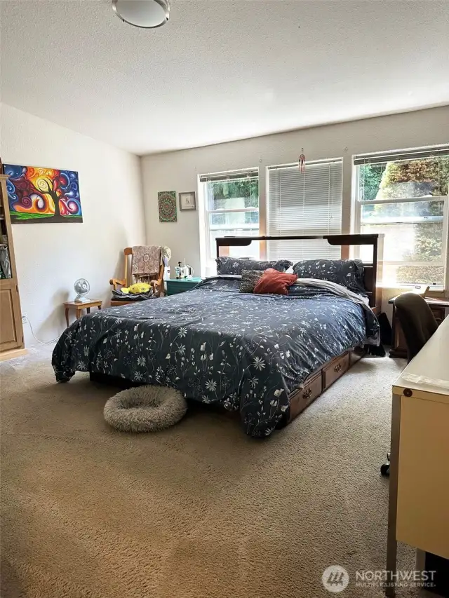 Spacious primary. NEW Carpet coming.