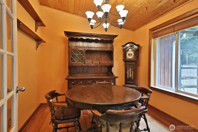 French door entry. T&G ceilings. This can be a dining room, sitting room, TV or office.