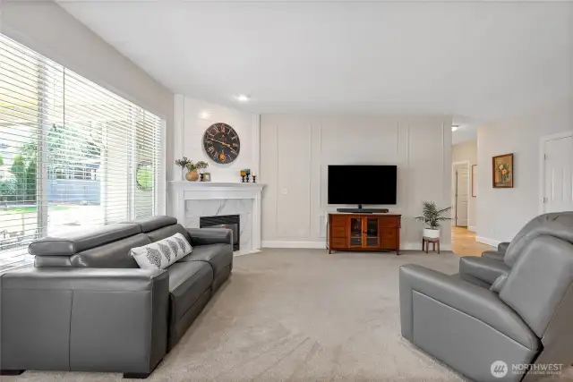 cozy living room with fireplace