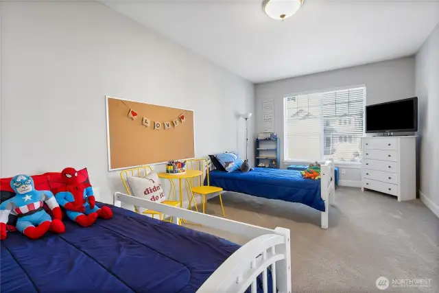 This flex space can be used as an additional bedroom, office, workout room or rec room