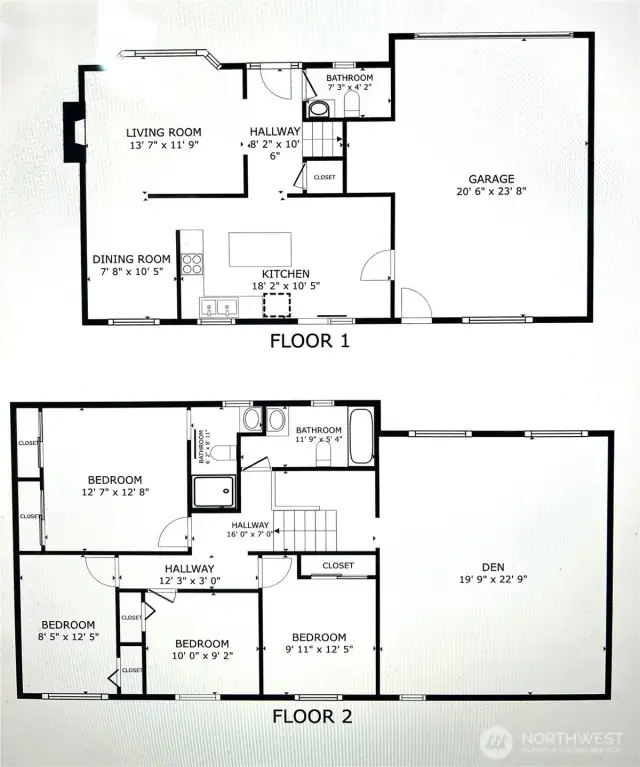 Floor plan! Den is the Huge Bonus Room