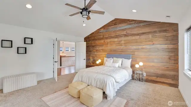 Beautiful Primary suite with vaulted ceiling