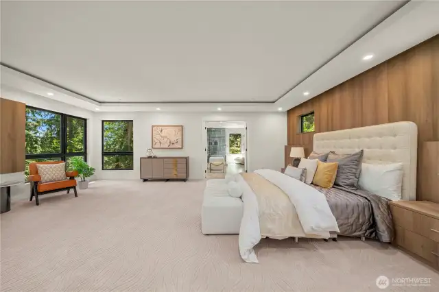 The super private master suite offers a secluded sanctuary, thoughtfully positioned away from other bedrooms to ensure peace and tranquility.