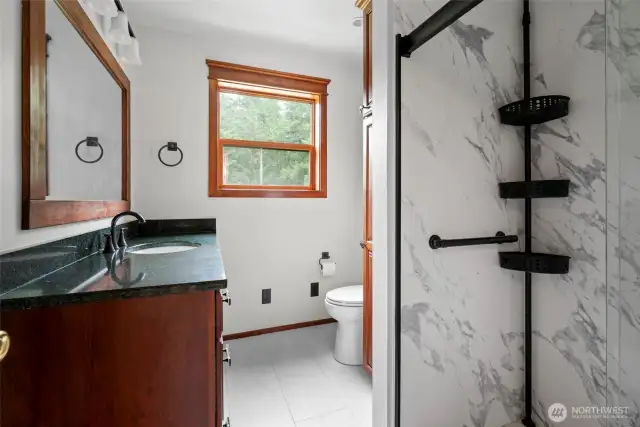 Upstairs 3/4 bath.
