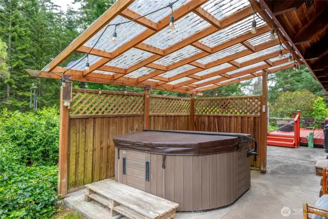Enjoy the privacy while sitting in your hot-tub.