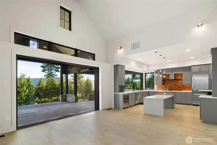 Beautiful Hardwood floors throughout living room and kitchen.