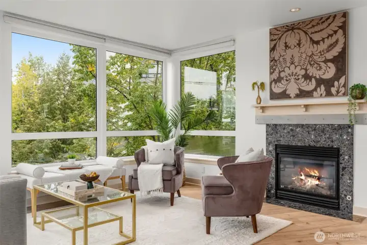 great living rom with large windows