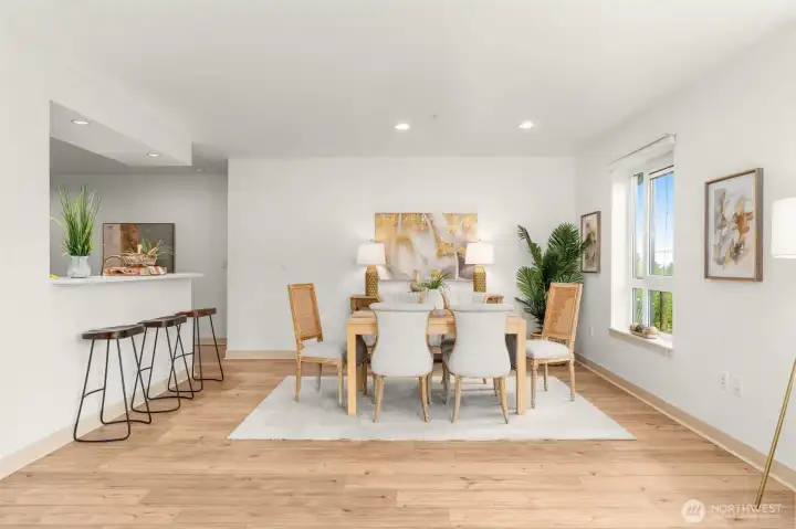 dining room with bar seating too