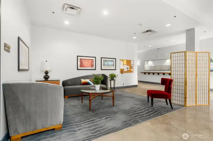 lobby and patio at main level