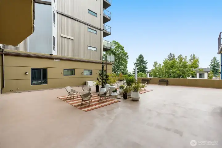 roof top deck is expansive with views and fun furniture