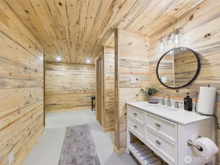 What a handsome shop bathroom!