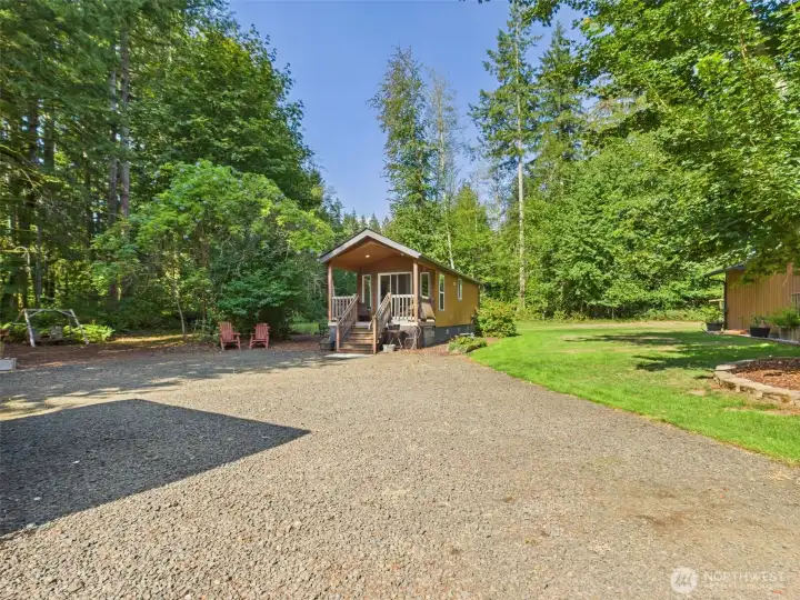 What a great area for a tiny home! Guests have their own little space.
