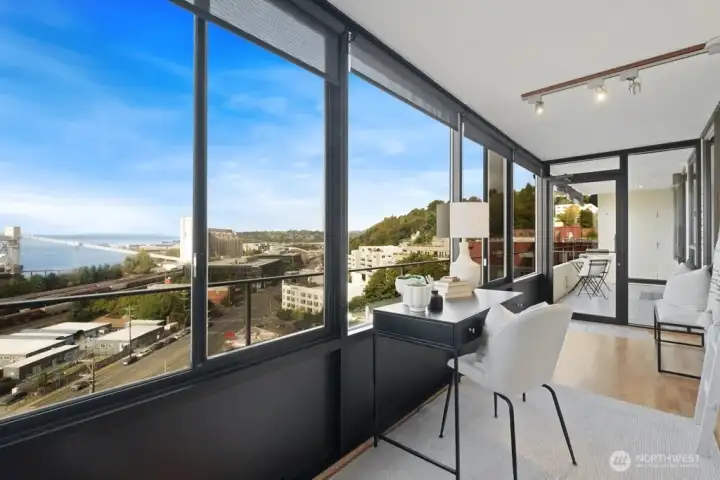 Enclosed deck office area, with impeccable views!