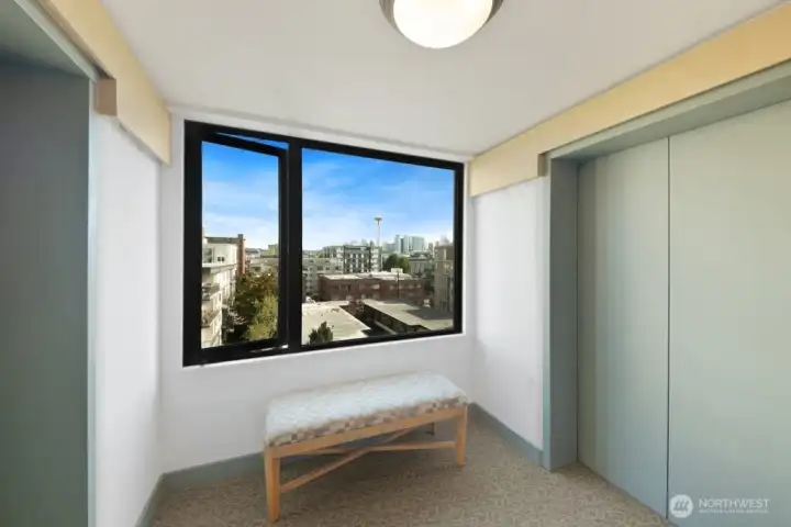 Features two elevators for ease of access