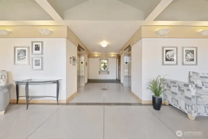 Lobby area on 1st floor with secured entry