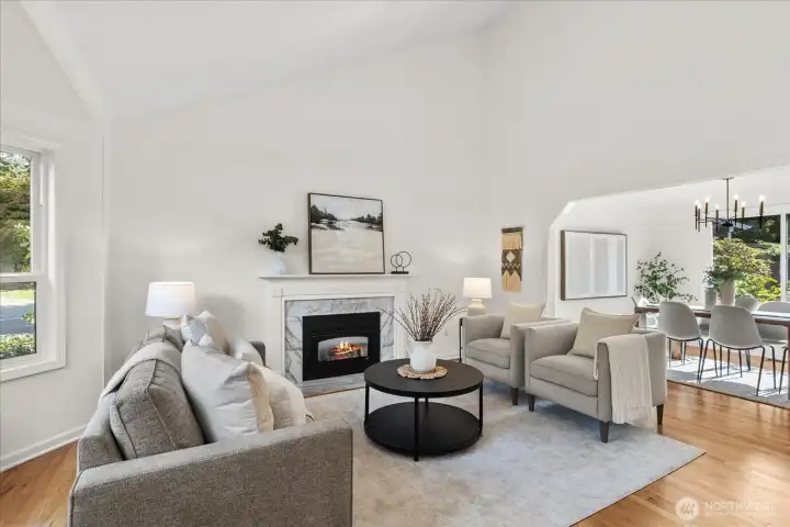 Living room with gas fireplace