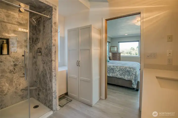 Primary Bath. The shower with a niche is new.