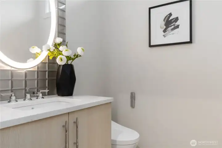 Main level powder room