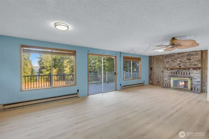 Wood burning fireplace will keep you toasty on chilly island evenings