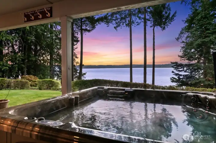 Imagine relaxing in this hot tub at the end of your day!