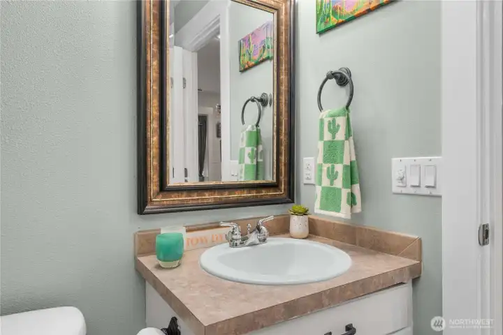 The second full bath on the lower level.