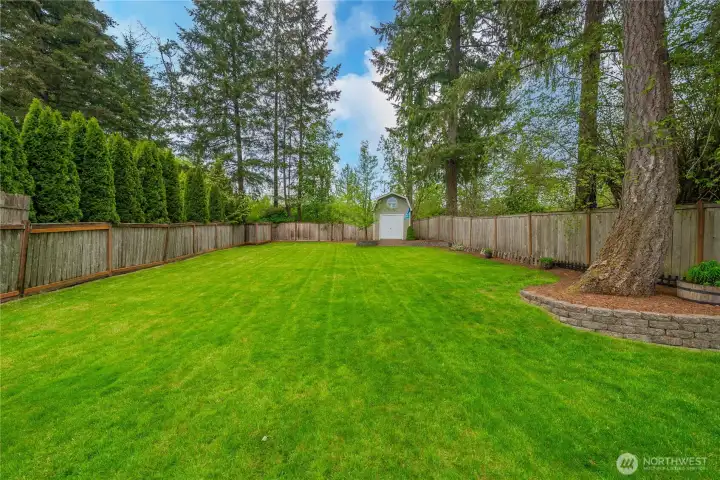 Fully fenced where pets and little ones can safely play.