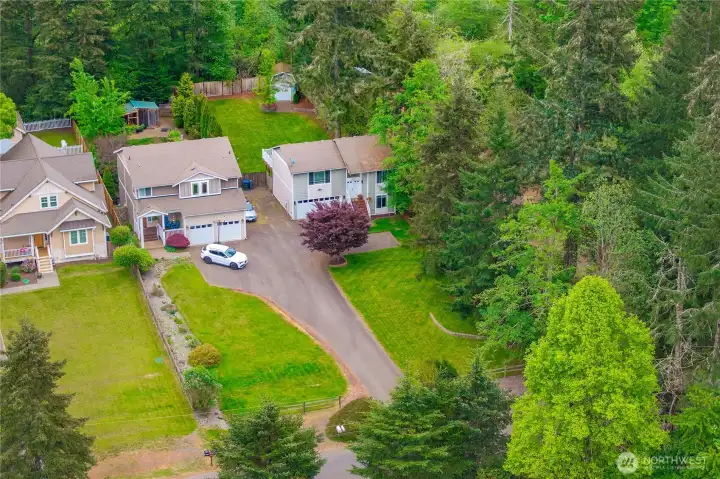 Front aerial view of the property.