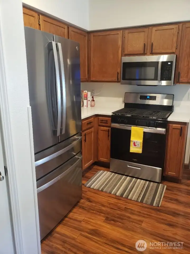 Stainless steel appliances.