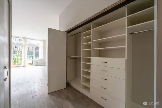 Modular closets installed by owner.