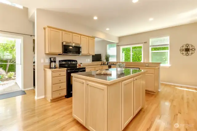 Open kitchen with island