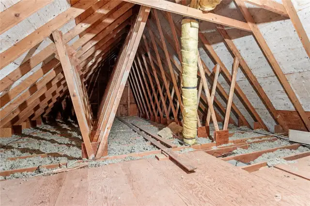 Extra storage room above the garage.