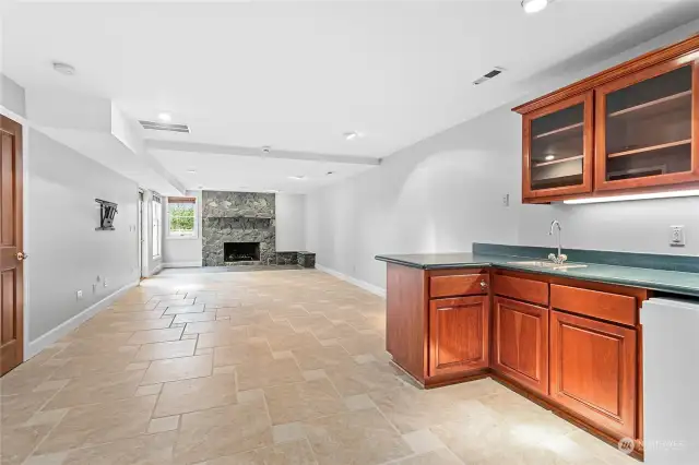 Walk out basement with wet bar.