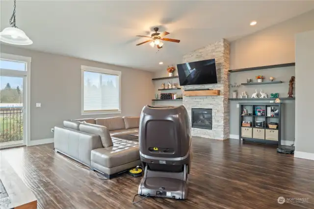 Living room with propane fireplace