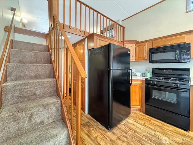 Stairs to the loft area.