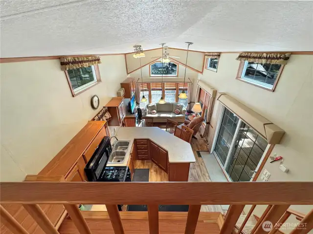 View from the lof to the main living area.