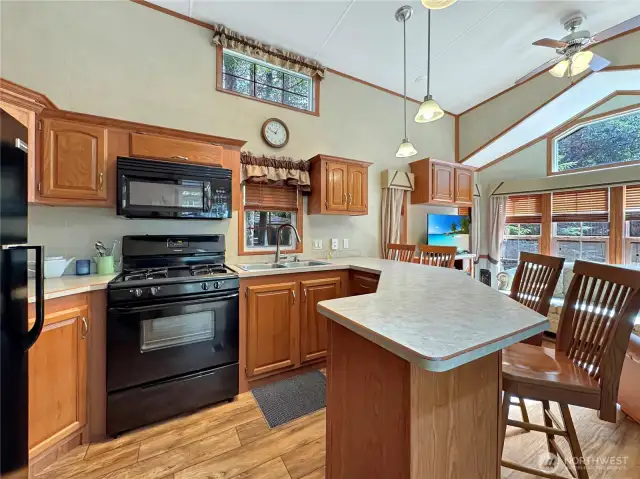 Large, thoughtfully designed kitchen with all the comforts of home.