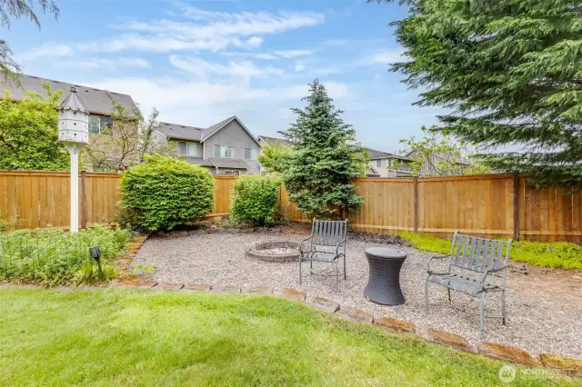 Firepit at rear of yard.