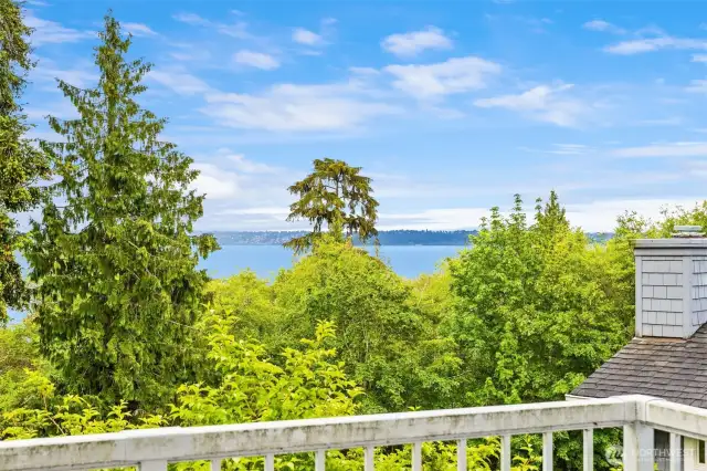Water view off the upper level bedroom balcony