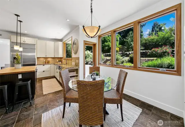 Cozy breakfast nook with a beautiful view!