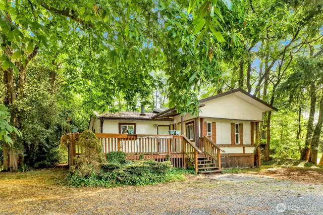 Comfortable single-wide offers a place to live while you design and build your forever home.