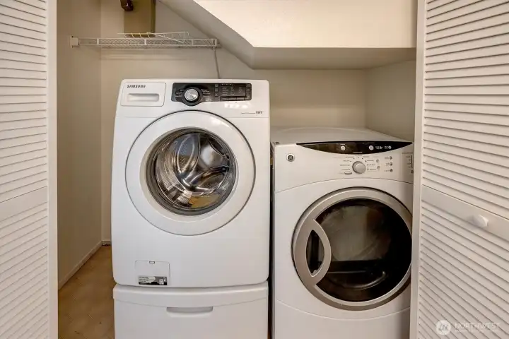 Full size washer and dryer included.