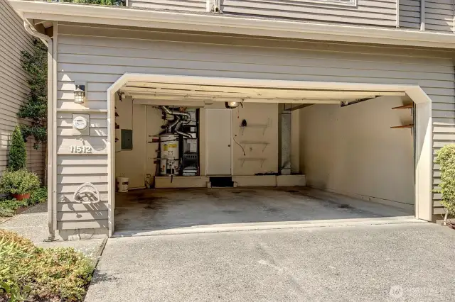 Private two car, side by side garage with a secure entrance into the home.