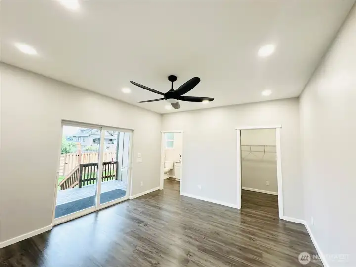 Large Master Bedroom, Step Out onto your back Deck