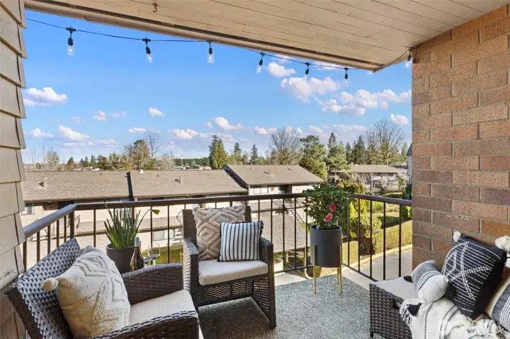 The private balcony gives the perfect place to relax outdoors.