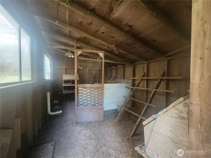 Portion of the interior of the chicken coop