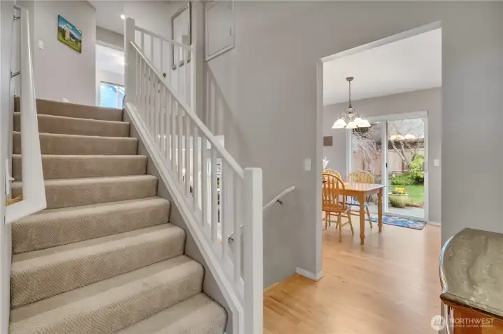 Let's head upstairs where the three bedrooms are located.