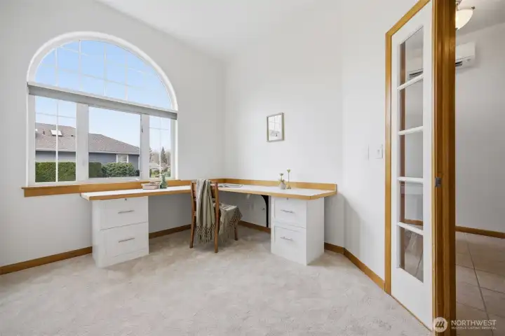 Looking toward the entry from this office or den.