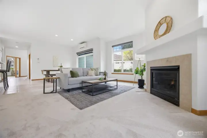Looking across the condo from the living room toward the front entry.