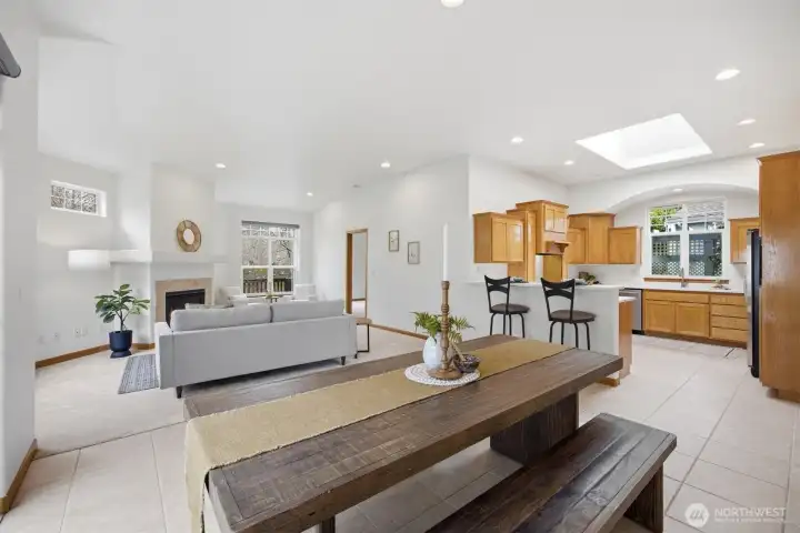 The floor plan is very open for the dining area, kitchen and living room.