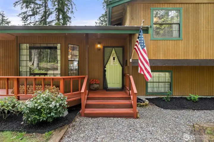 Front door with screen to let the natural breezes flow through.